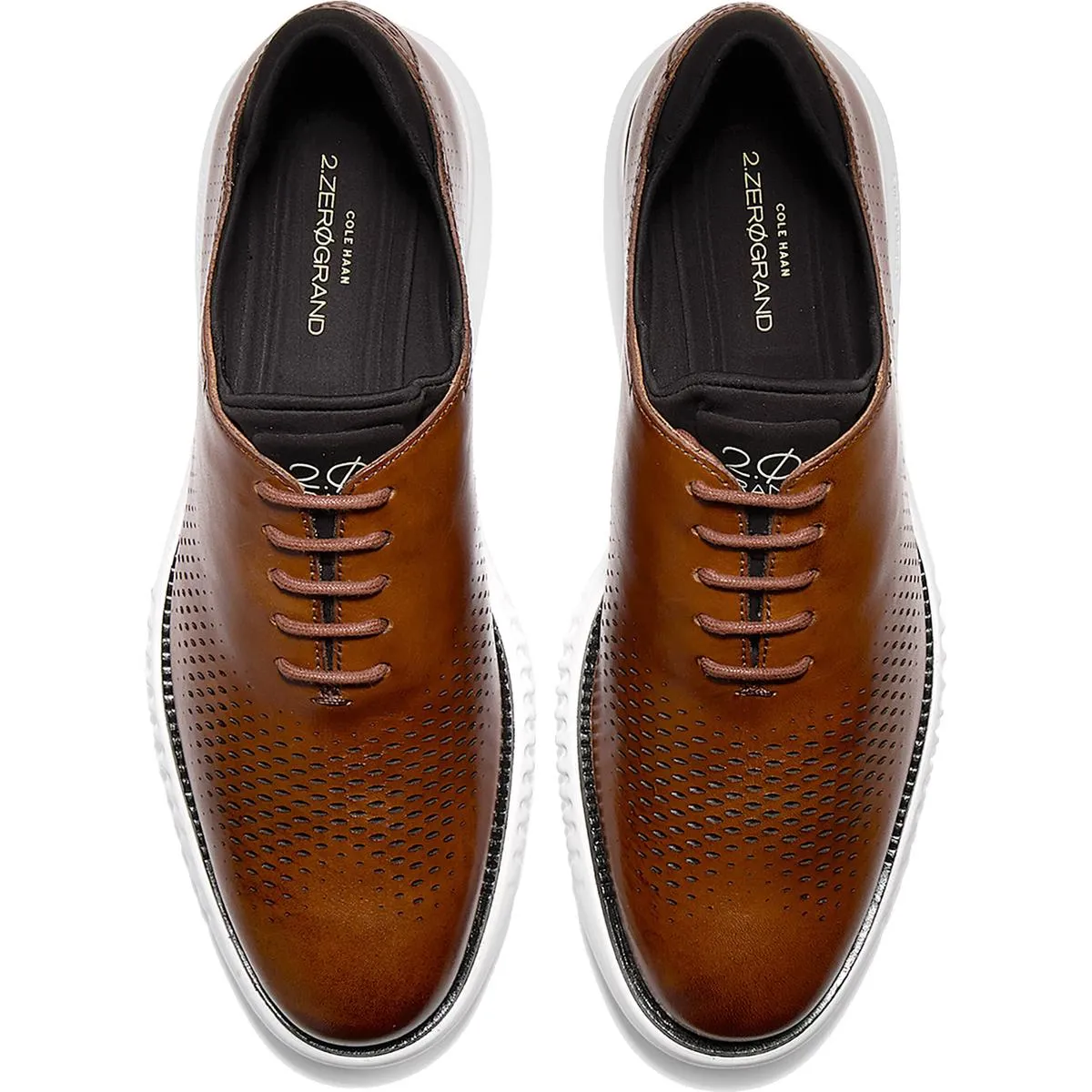 2 Zerogrand Mens Perforated Leather Oxfords