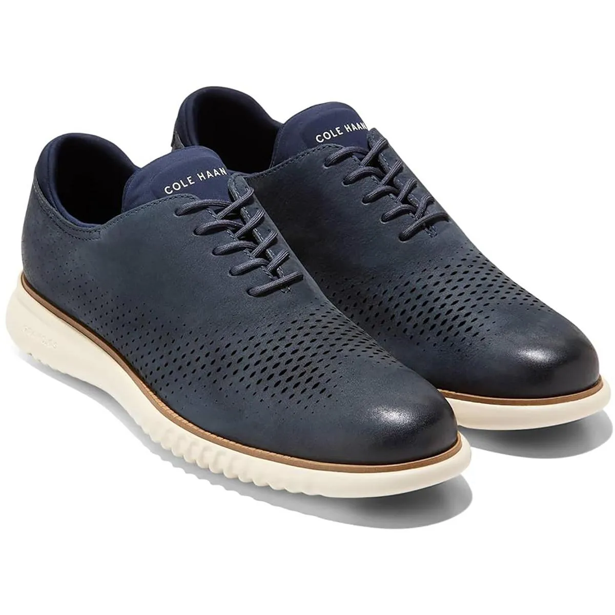 2.Zerogrand Mens Laser Cut Man Made Oxfords