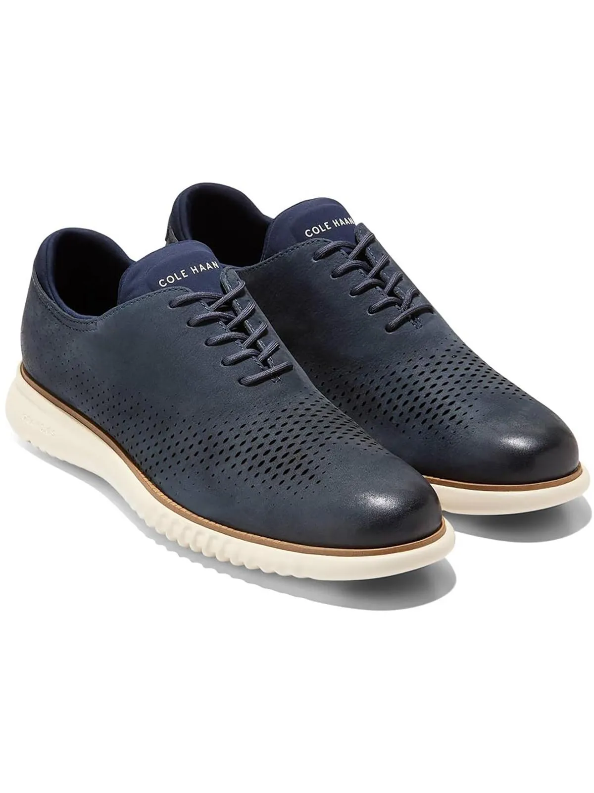 2.Zerogrand Mens Laser Cut Man Made Oxfords