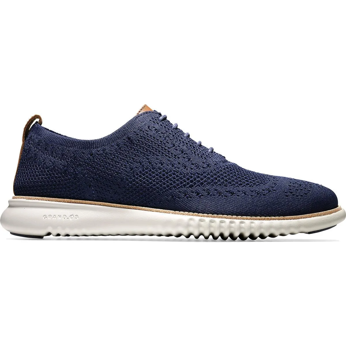 2.ZEROGRAND Stitchlite Mens Knit Leather Trim Oxfords