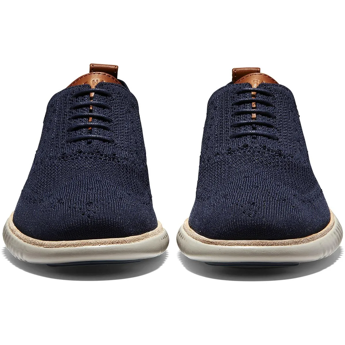2.ZEROGRAND Stitchlite Mens Knit Leather Trim Oxfords