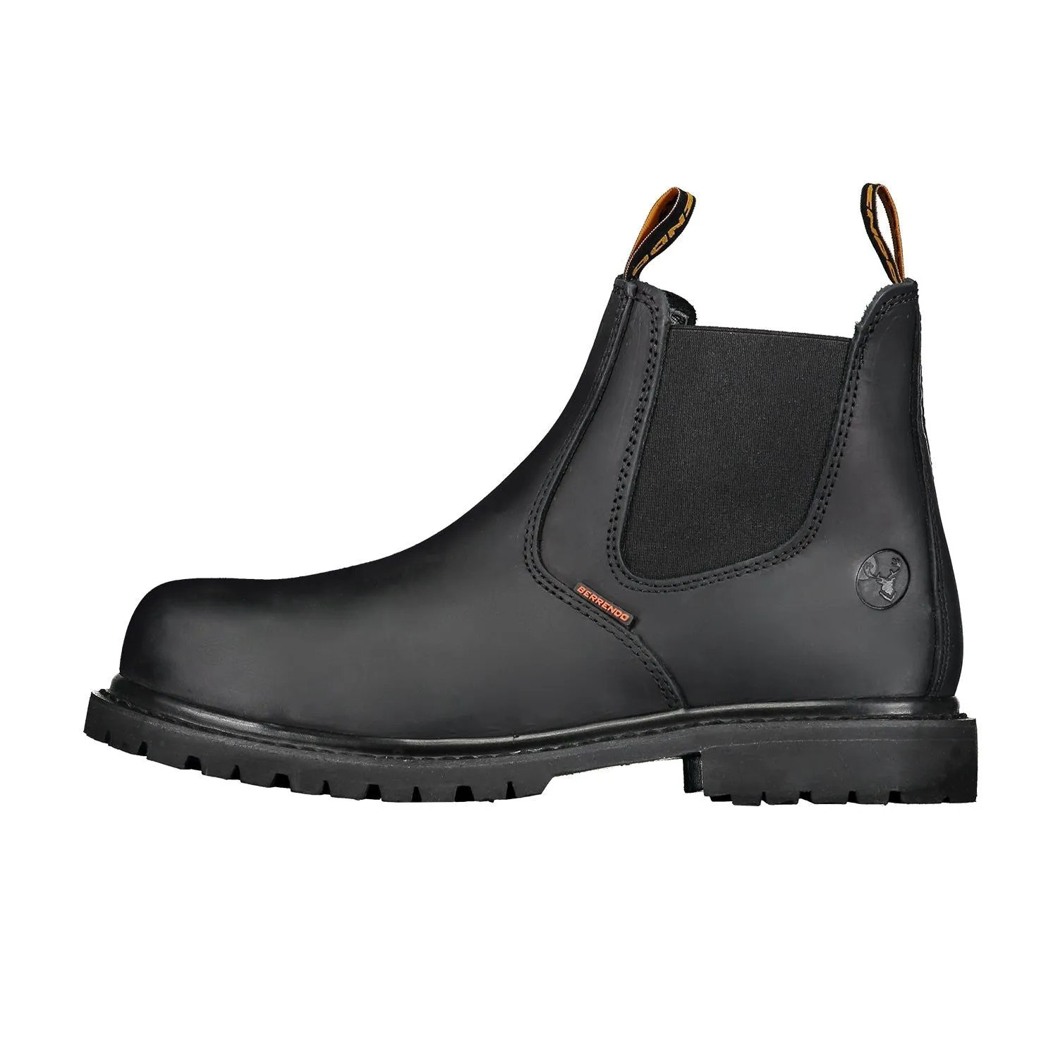 6" Steel Toe Work Boots for Men and Pull On Chelsea and Electrical Hazard and Oil and Slip Resistant