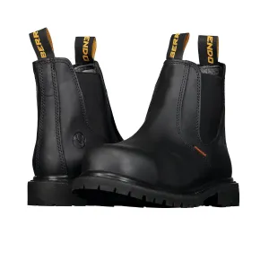 6" Steel Toe Work Boots for Men and Pull On Chelsea and Electrical Hazard and Oil and Slip Resistant