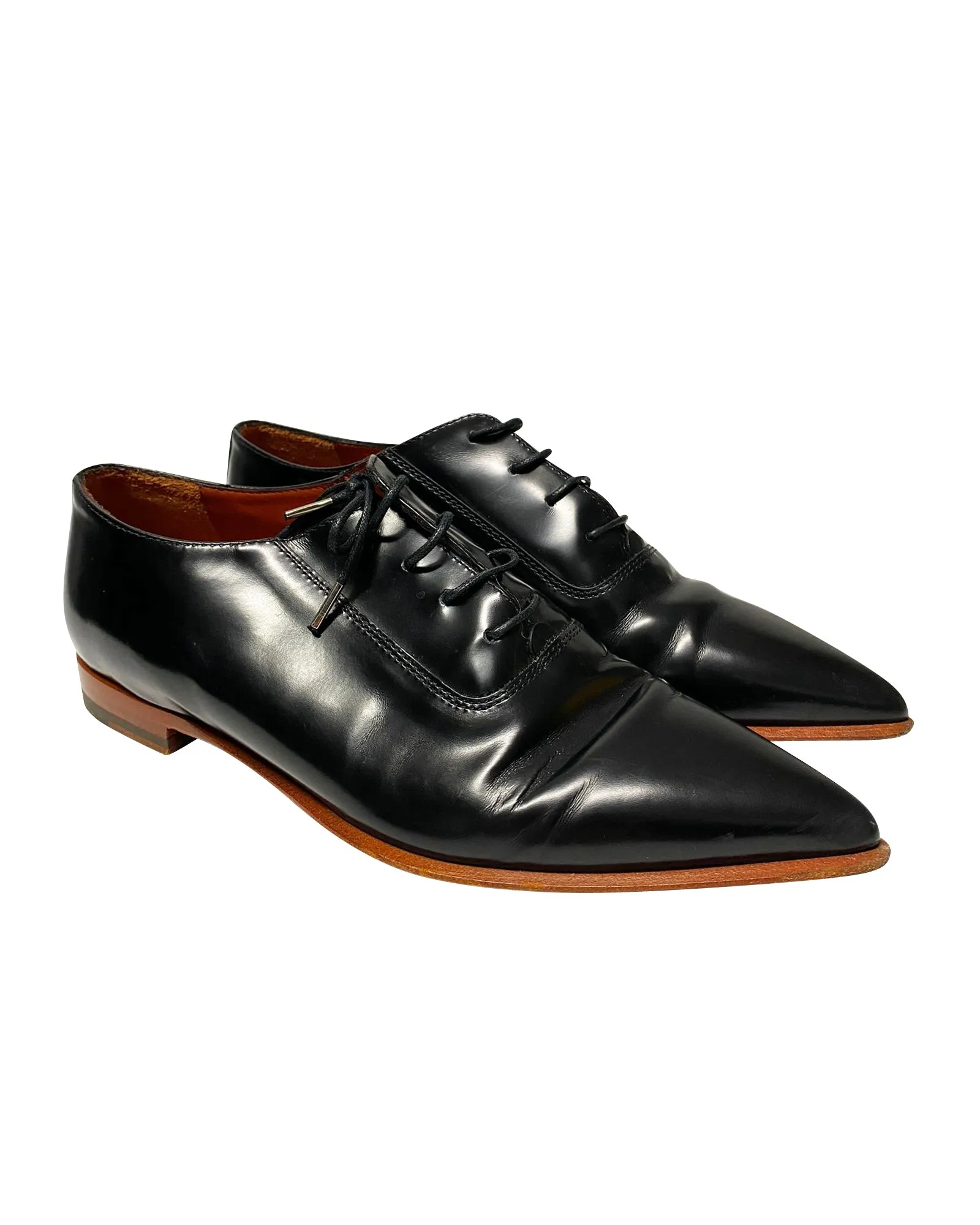 Acne Studios Martha Oxfords in Black Leather