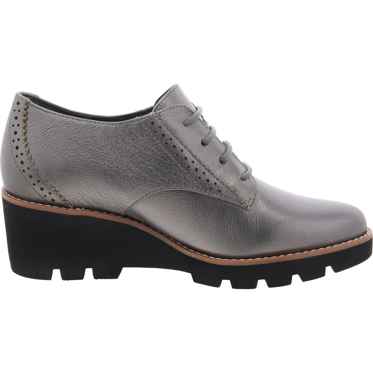 Anaheim Womens Leather Wedge Oxfords