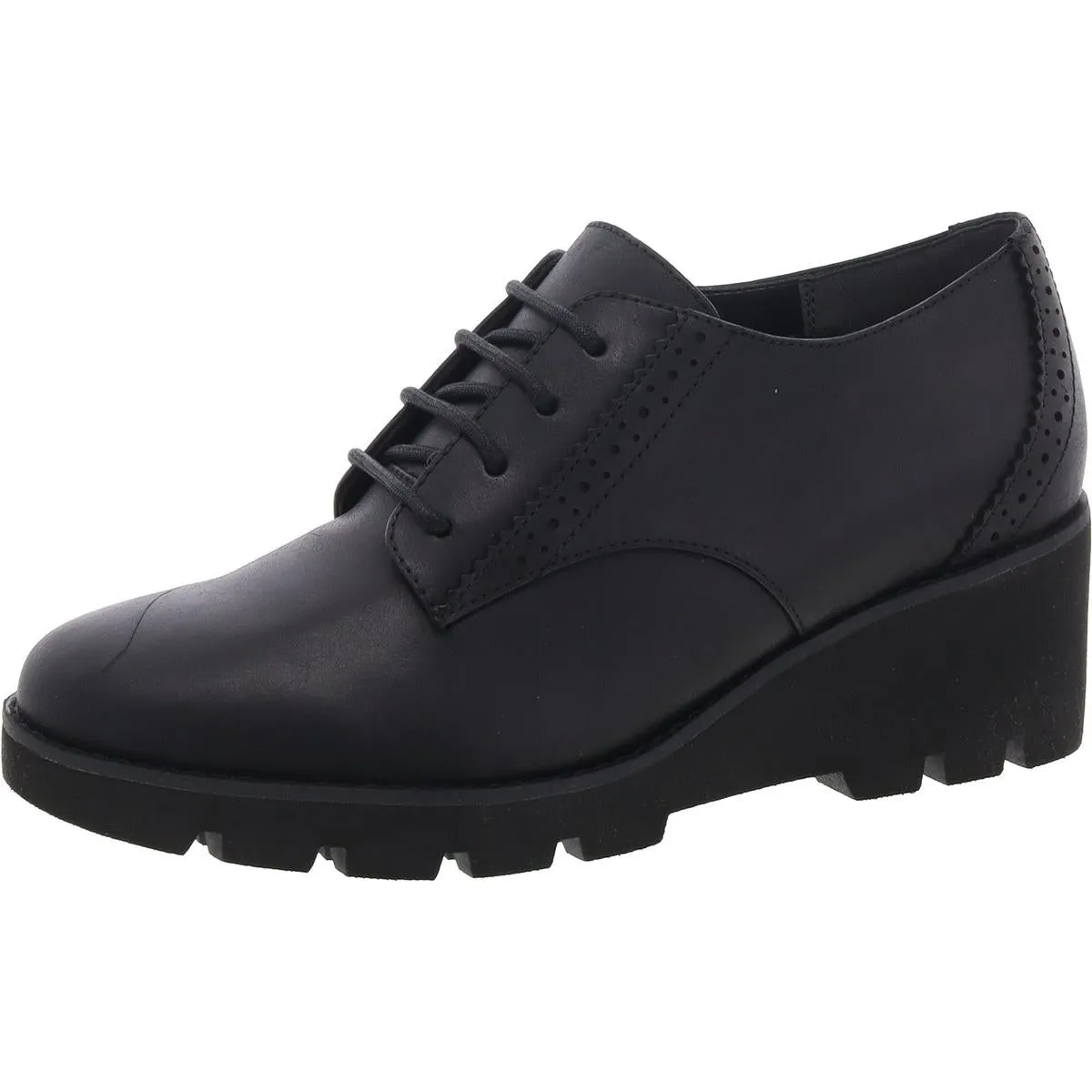 Anaheim Womens Leather Wedge Oxfords