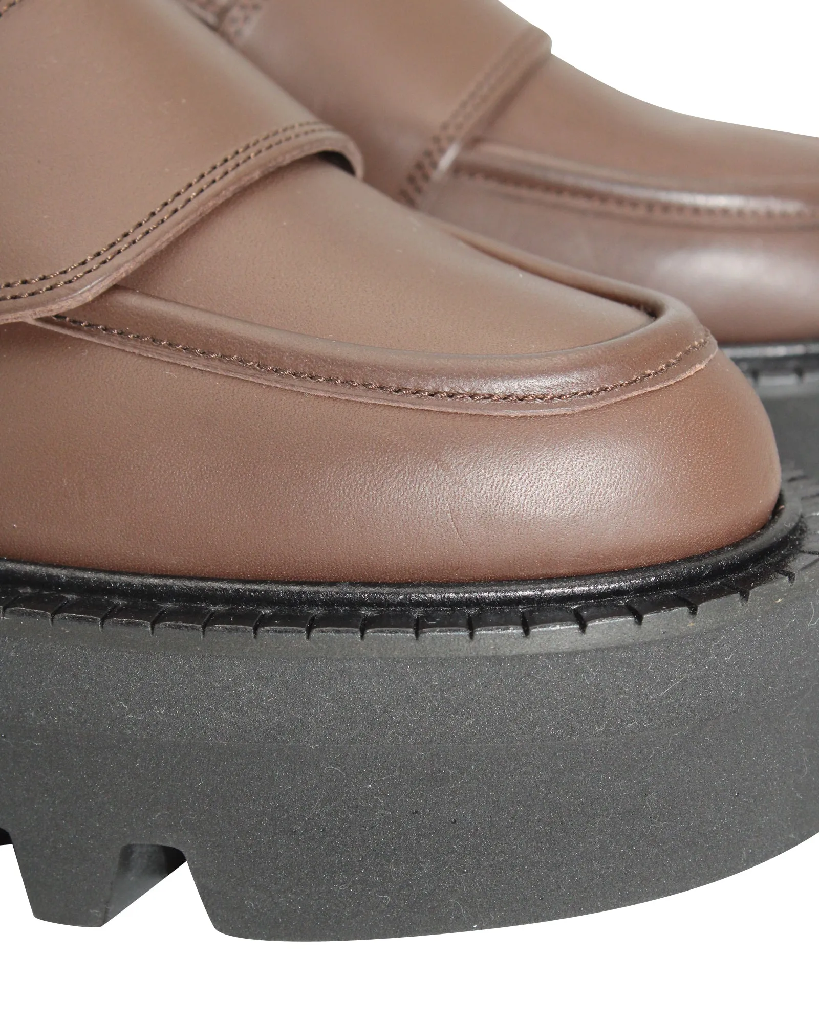 ATP Atelier Pescara Chunky Sole Loafers in Brown Leather