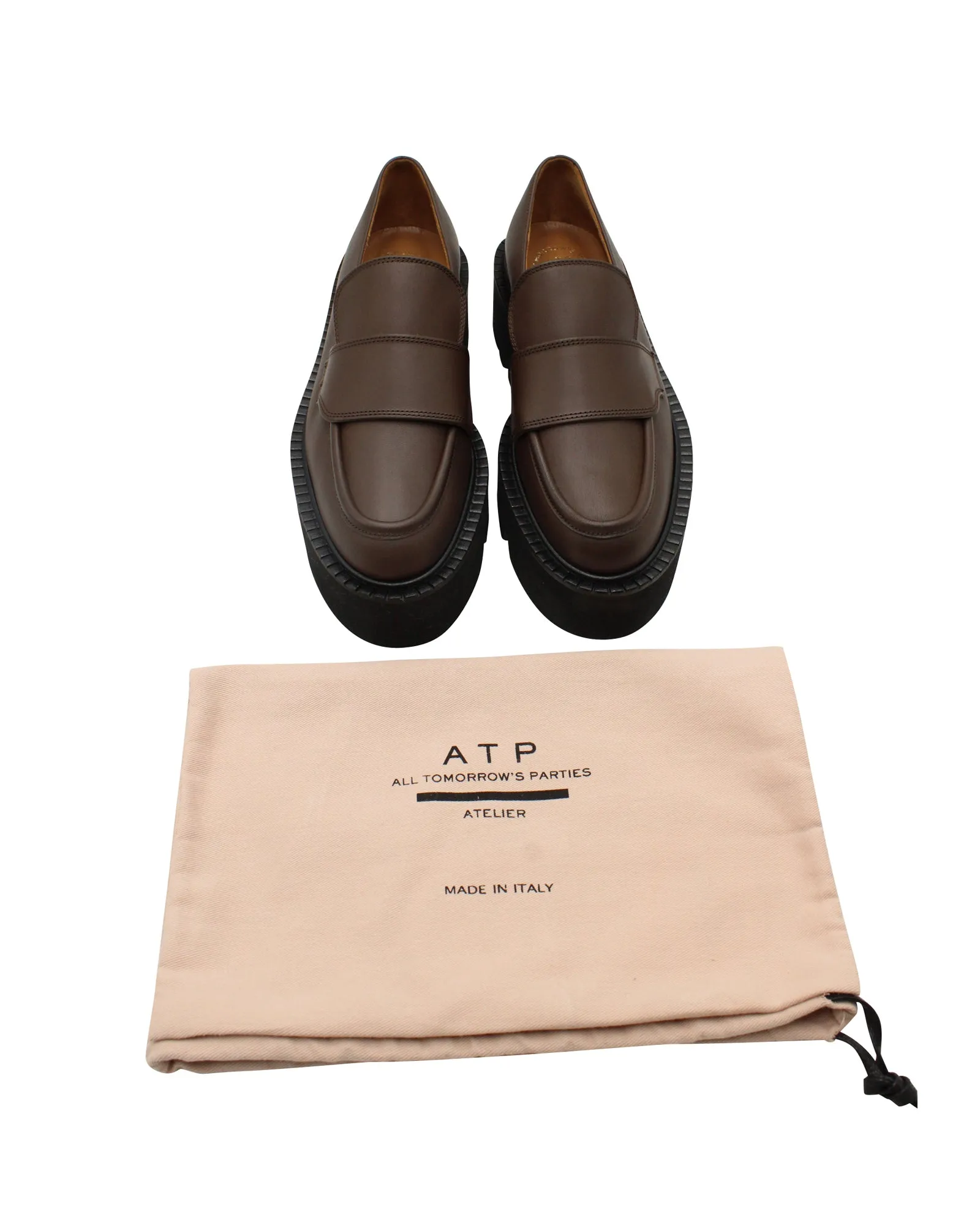 ATP Atelier Pescara Chunky Sole Loafers in Brown Leather