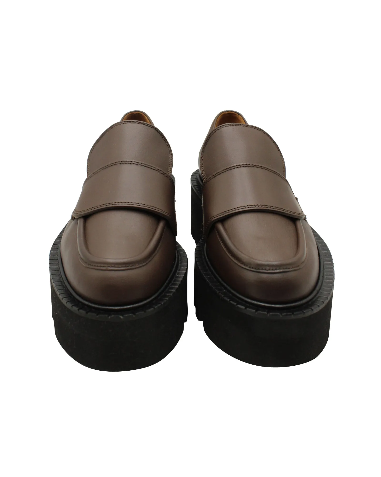 ATP Atelier Pescara Chunky Sole Loafers in Brown Leather