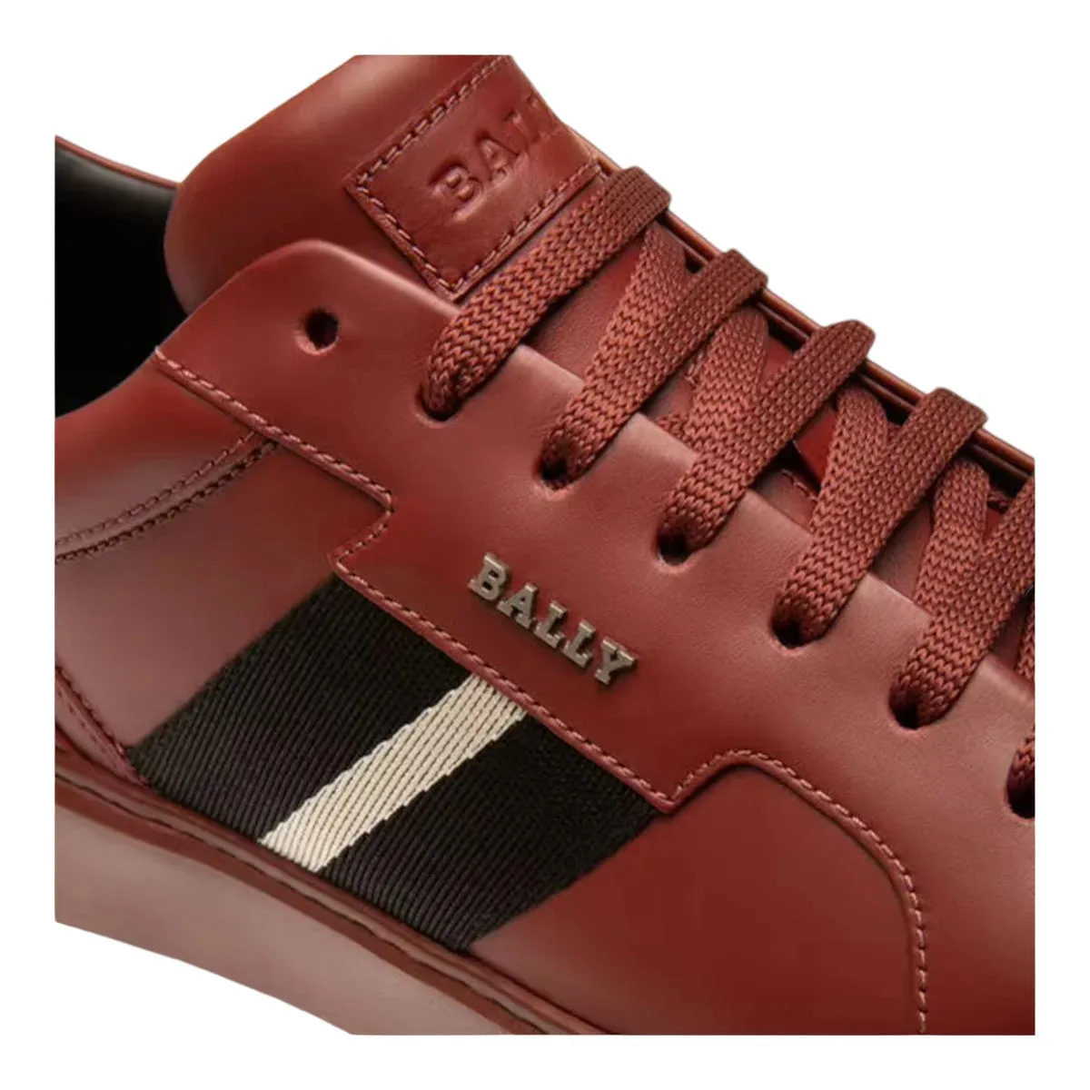 Bally Moony 6239623 Men's Heritage Red Calf Plain Leather Sneakers