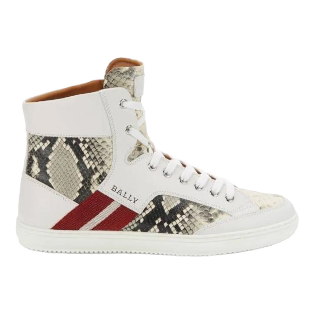 Bally Oldani Men's 6240612 White High-Top Leather Sneakers