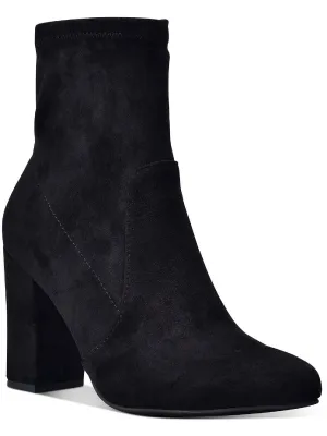 Becci Womens Faux Suede Pointed Toe Mid-Calf Boots
