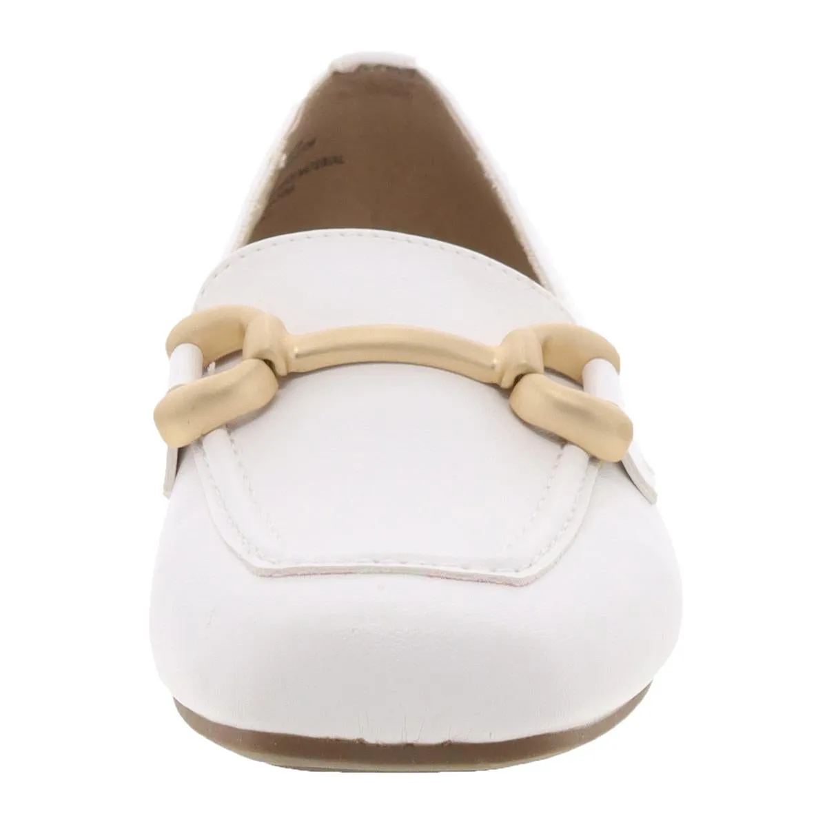 BESTOW Womens Cushioned Footbed Faux Leather Loafers