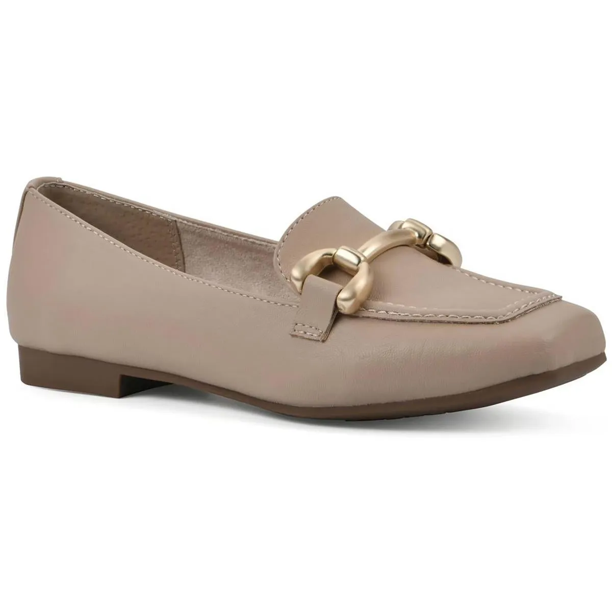 BESTOW Womens Cushioned Footbed Faux Leather Loafers