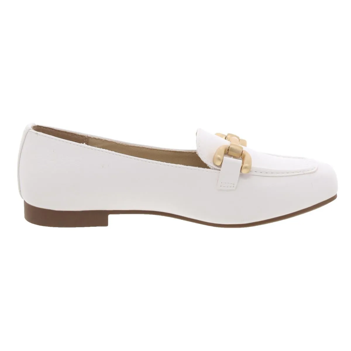 BESTOW Womens Cushioned Footbed Faux Leather Loafers