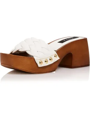 Boho Womens Woven Faux Leather Platform Sandals