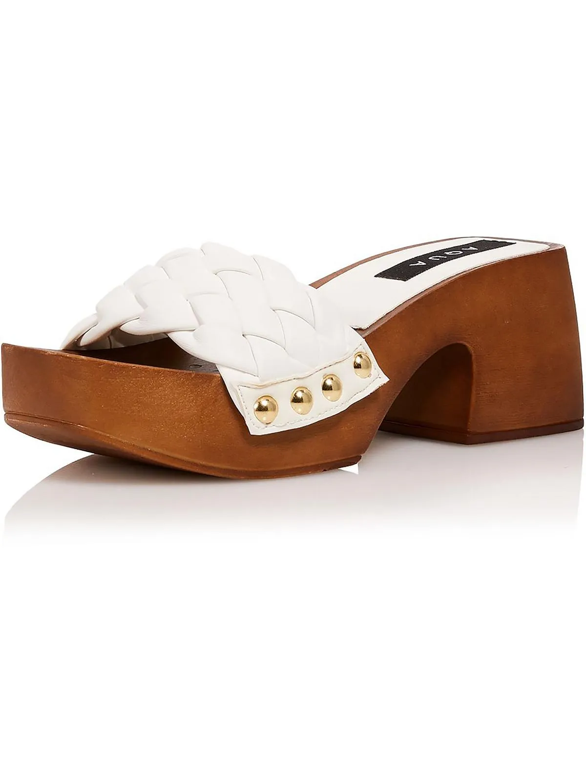 Boho Womens Woven Faux Leather Platform Sandals