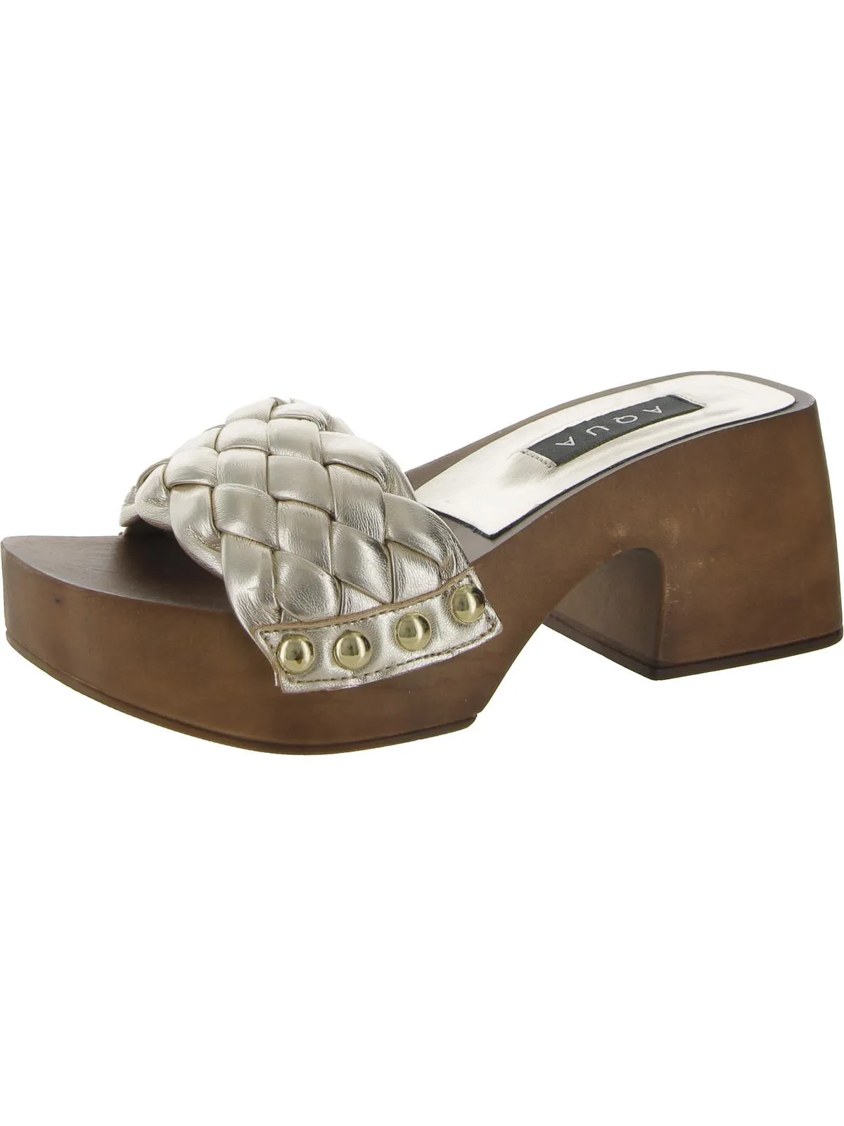 Boho Womens Woven Faux Leather Platform Sandals