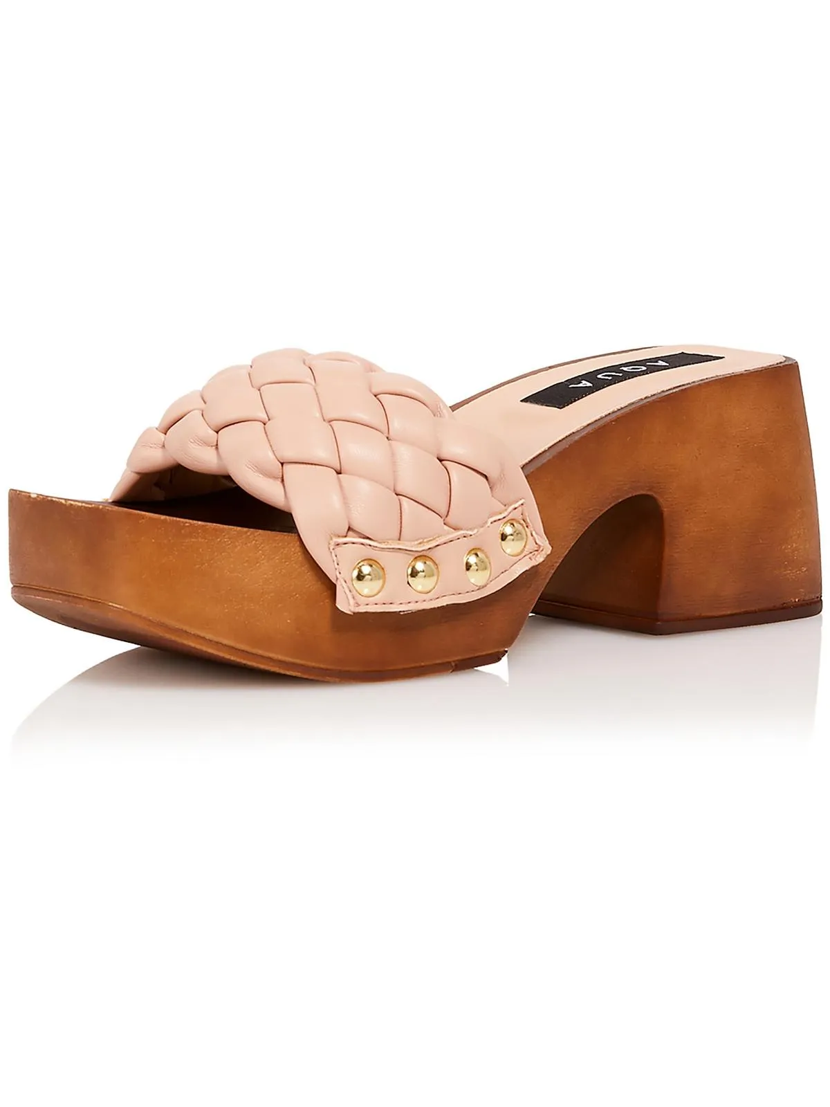 Boho Womens Woven Faux Leather Platform Sandals