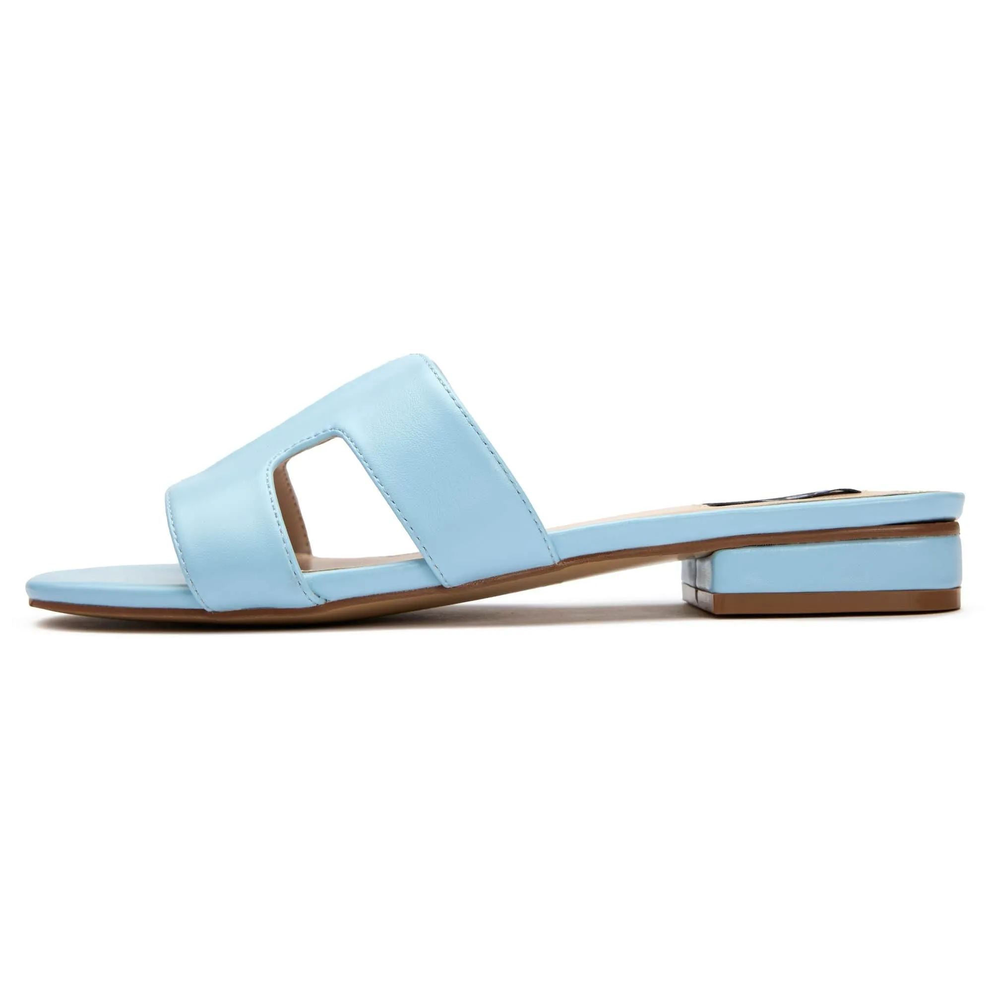 Bok Women's Vegan Leather Slider Sandals | Light Blue