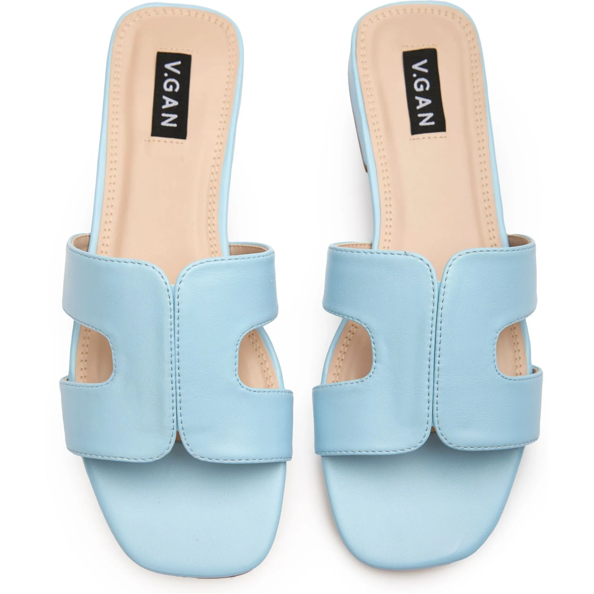 Bok Women's Vegan Leather Slider Sandals | Light Blue