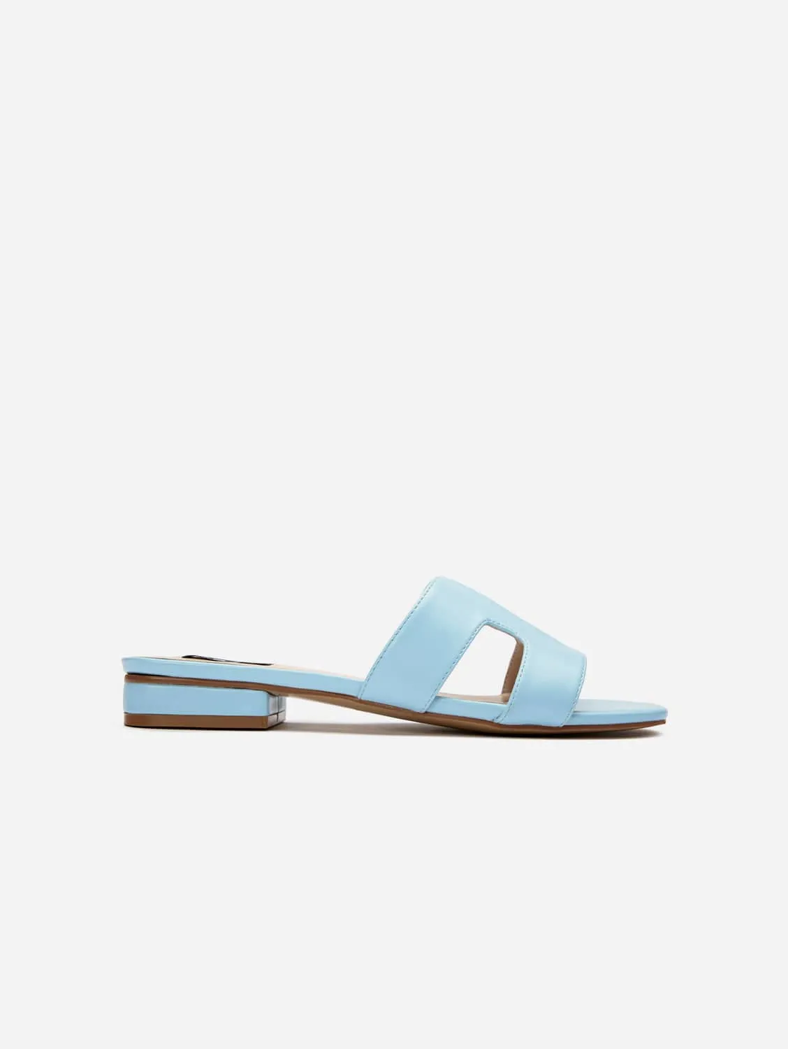 Bok Women's Vegan Leather Slider Sandals | Light Blue