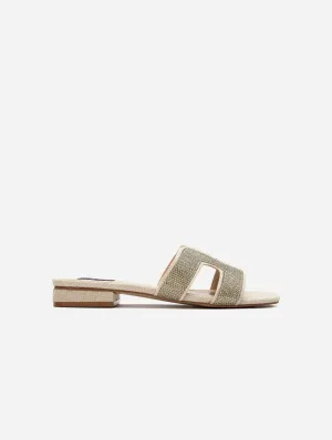 Bok Women's Vegan Leather Slider Sandals | Metallic