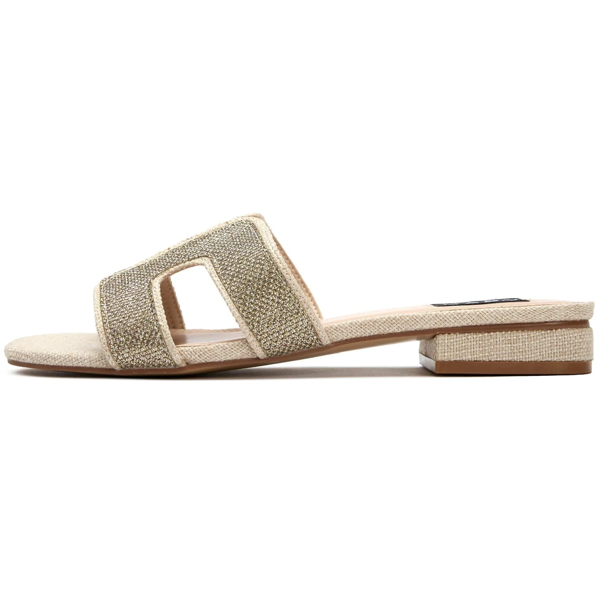 Bok Women's Vegan Leather Slider Sandals | Metallic