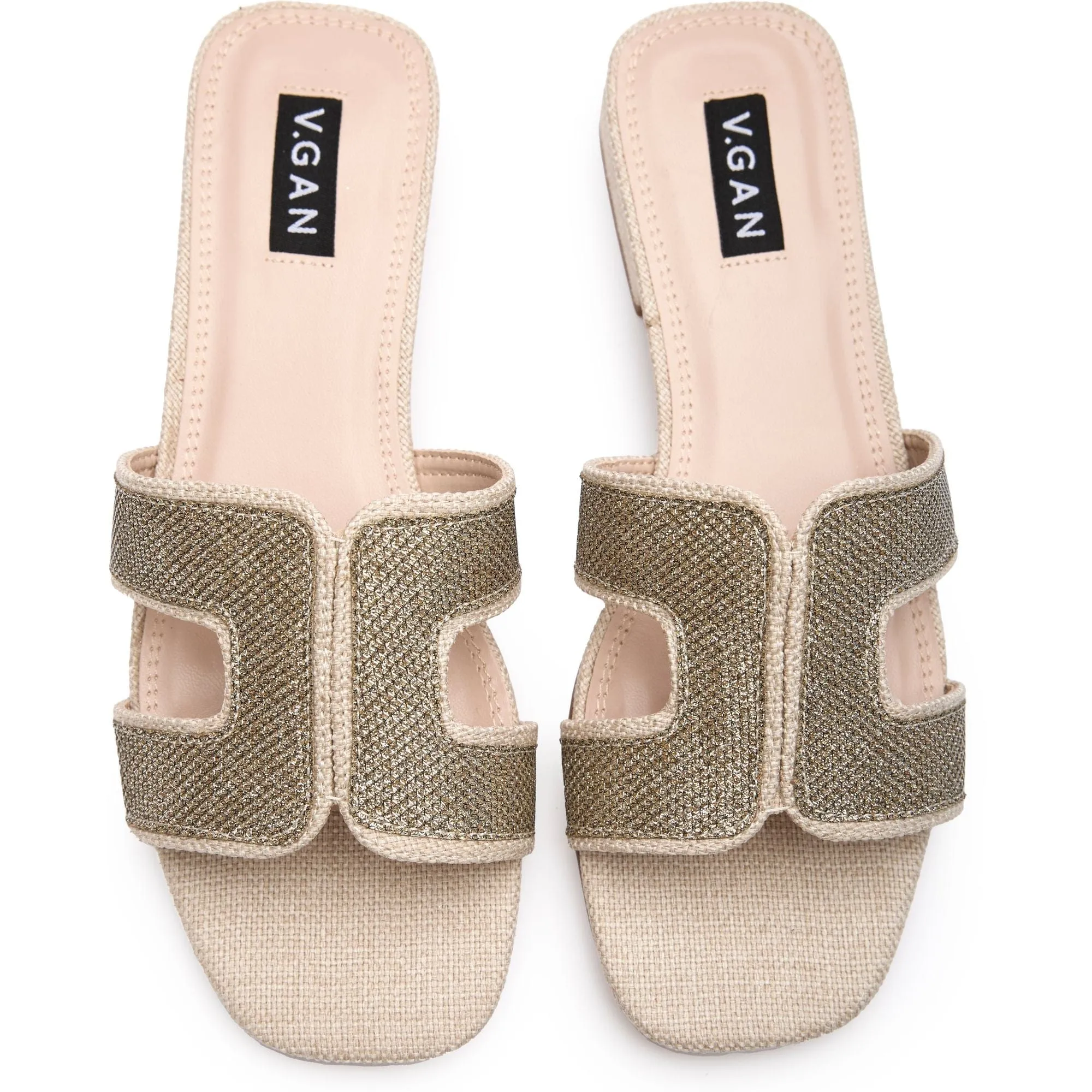 Bok Women's Vegan Leather Slider Sandals | Metallic