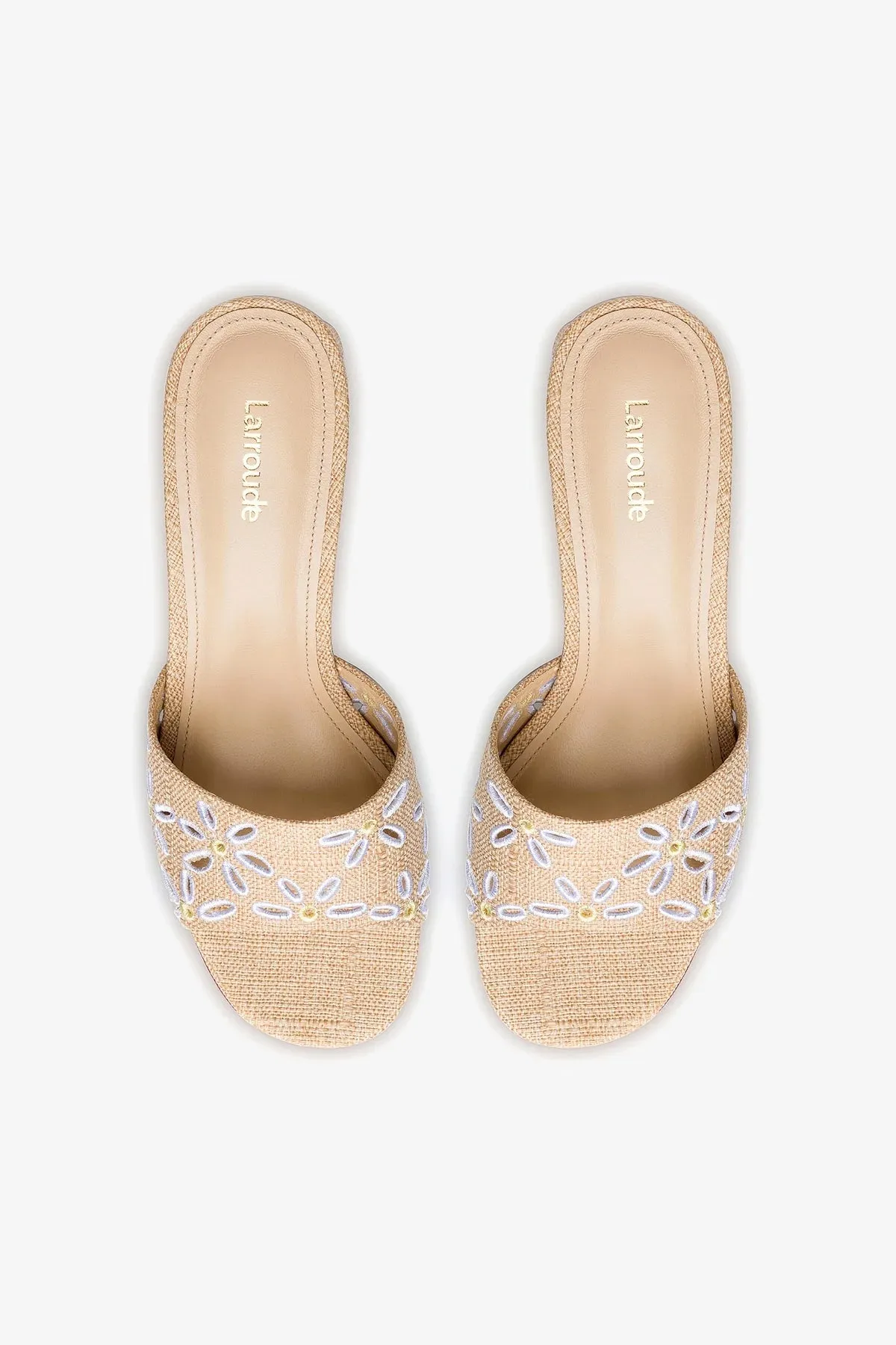 Brigitte Mule In Beige Raffia