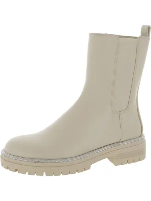 Brycin Womens Faux Leather Pull On Mid-Calf Boots