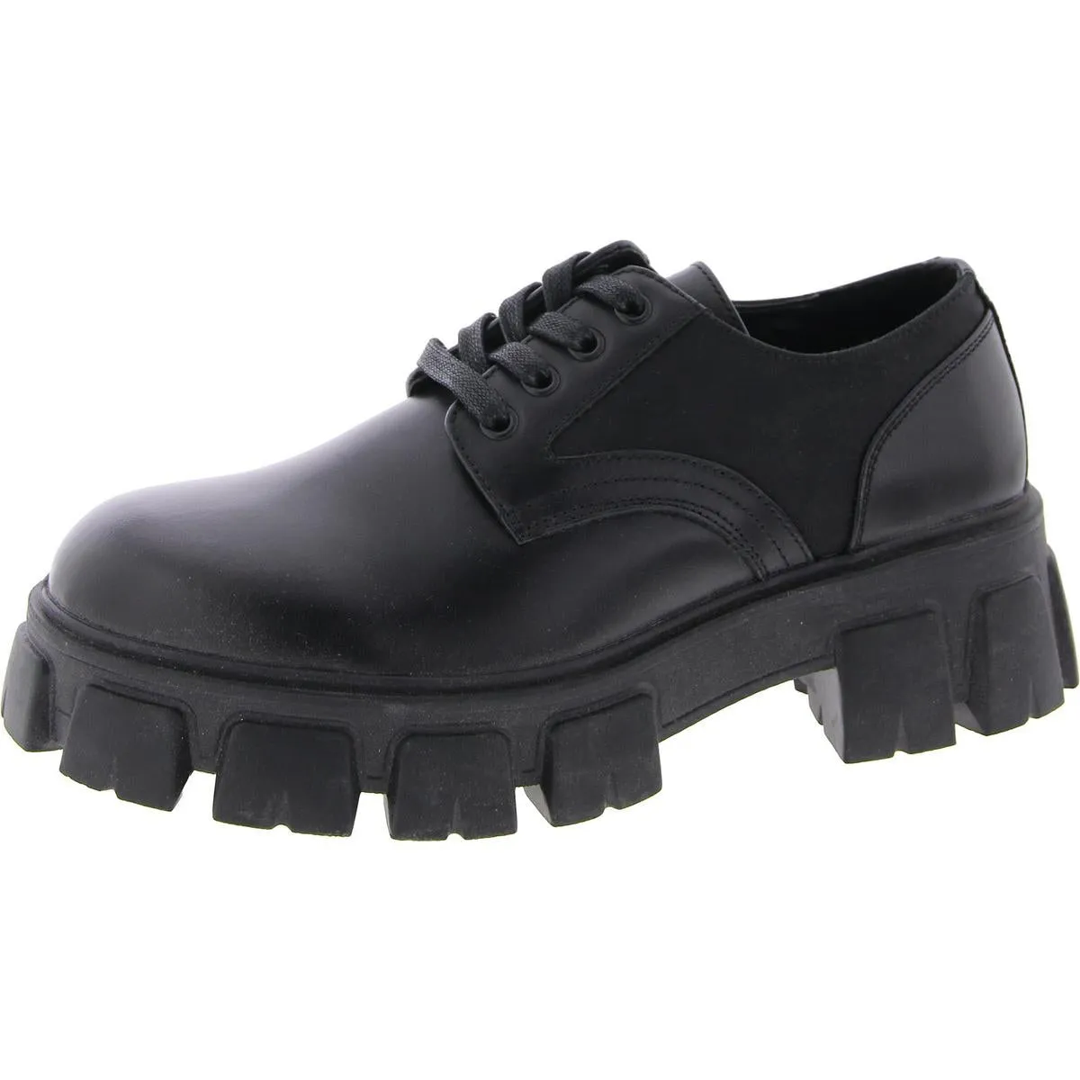 Cesare Womens Leather Chunky Oxfords