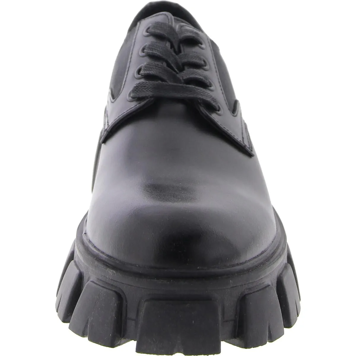 Cesare Womens Leather Chunky Oxfords