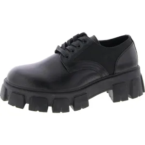 Cesare Womens Leather Chunky Oxfords