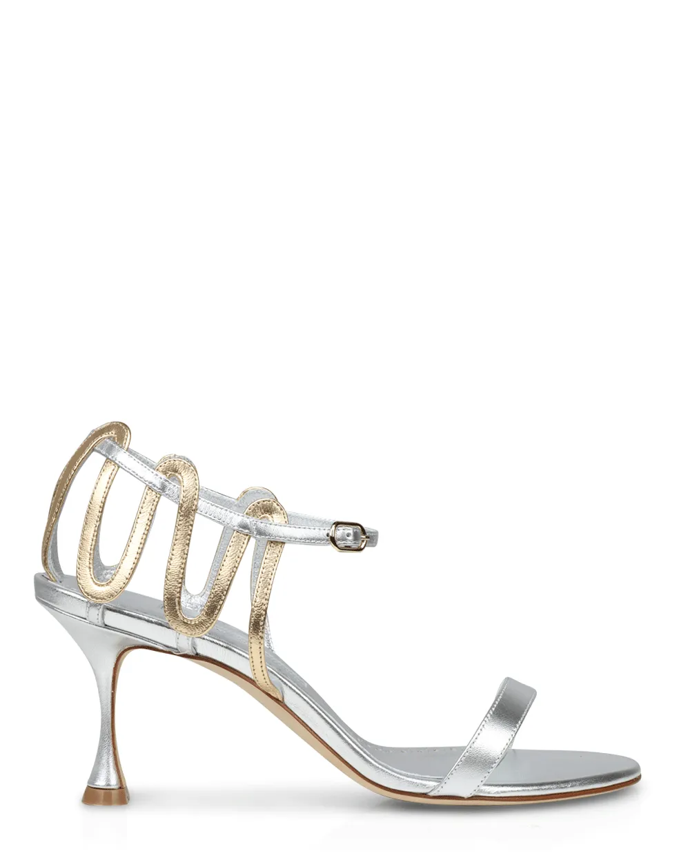 Chafarsan Nappa Metallic Sandal in Silver and Gold