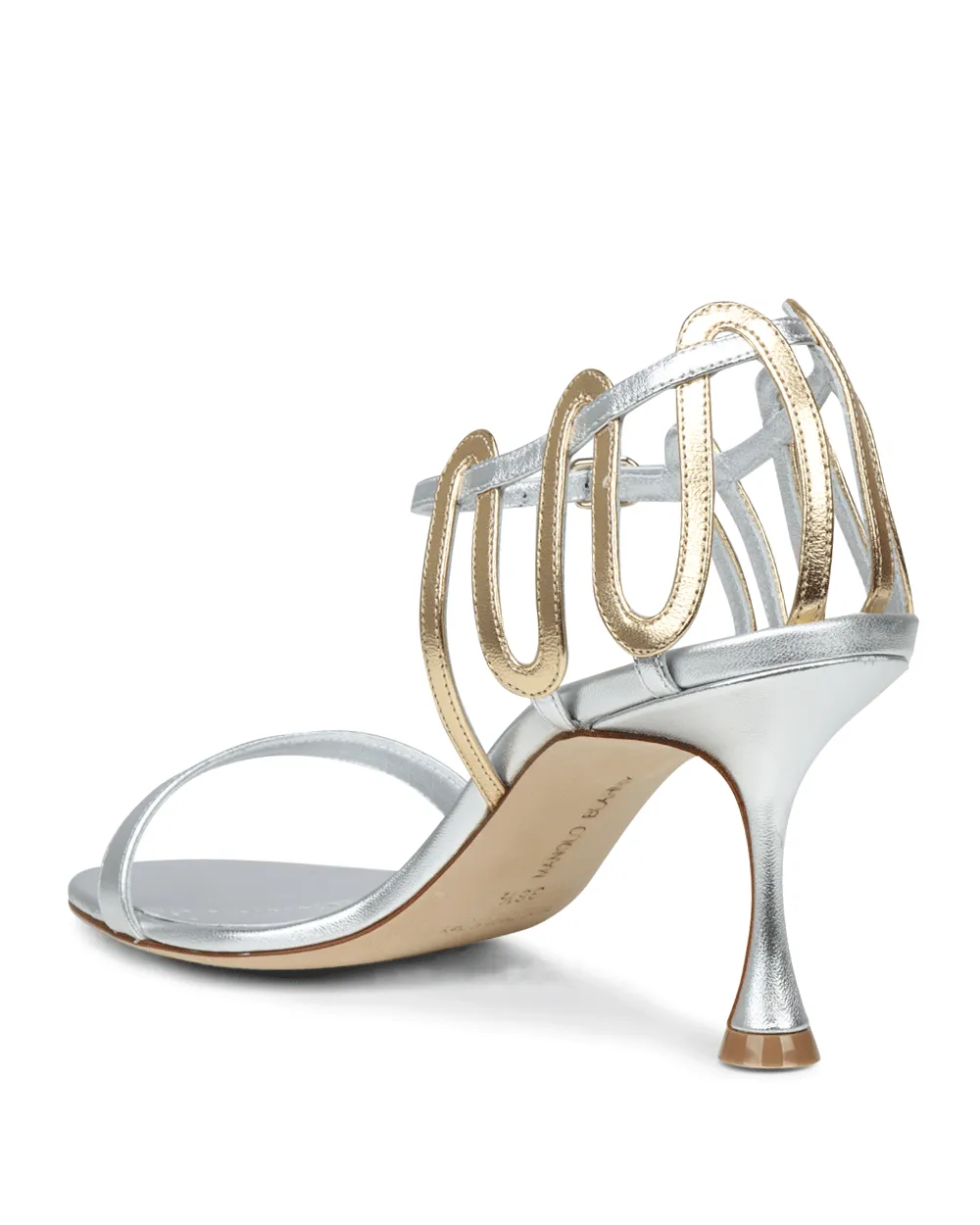 Chafarsan Nappa Metallic Sandal in Silver and Gold