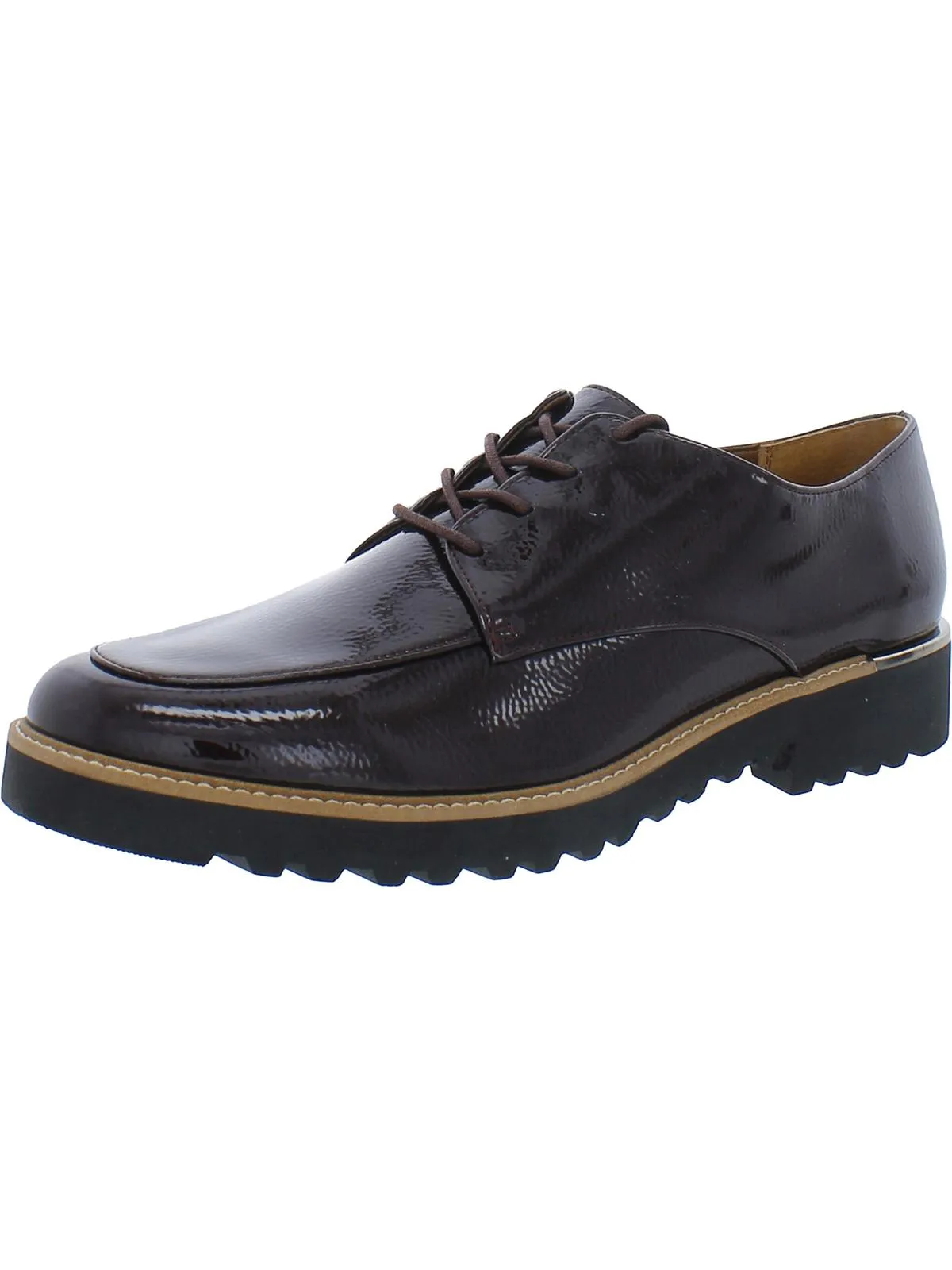 Charles Womens Faux Leather Patent Oxfords