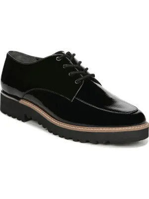 Charles Womens Faux Leather Patent Oxfords