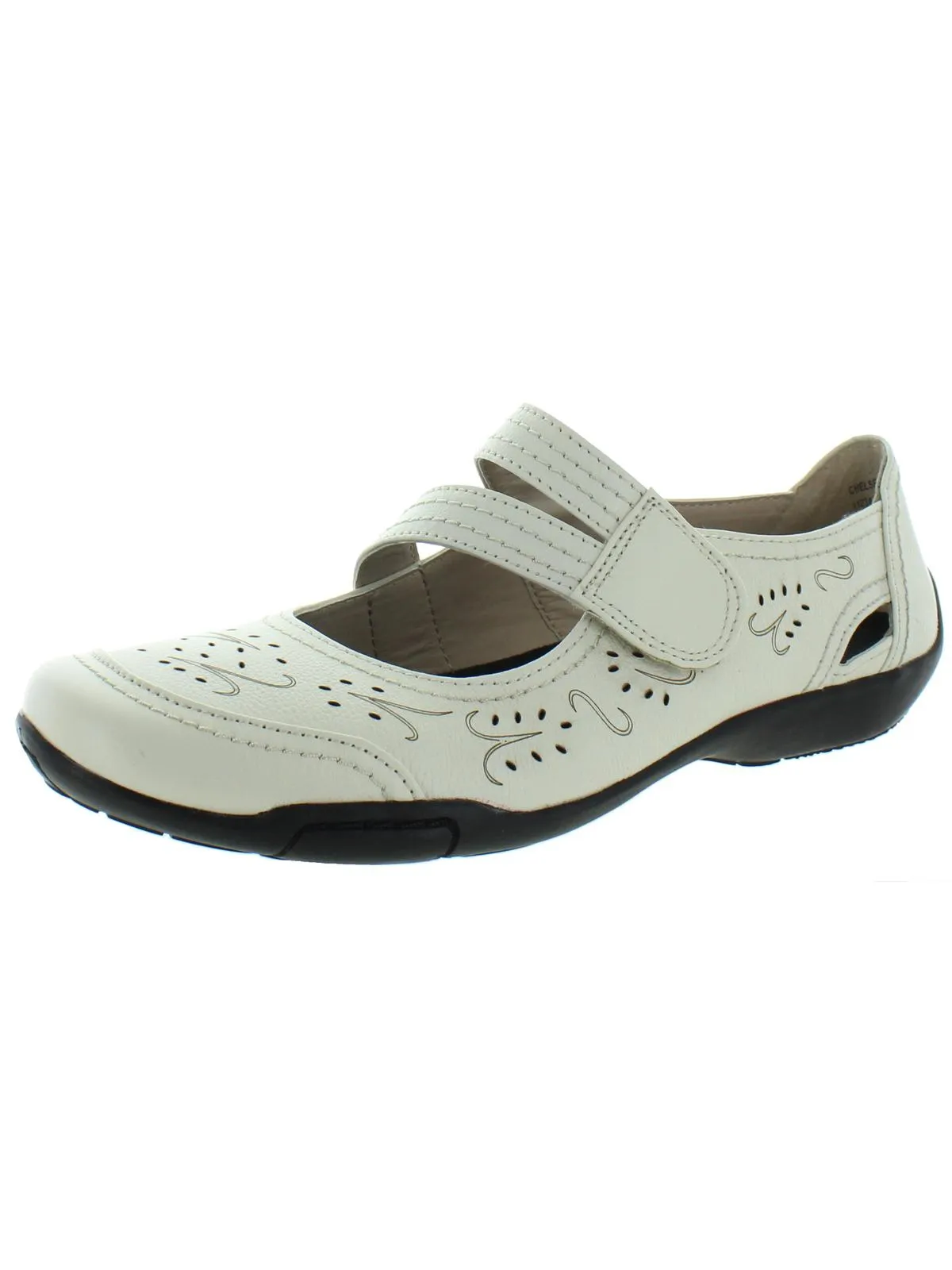 Chelsea Womens Leather Laser Cut Mary Janes