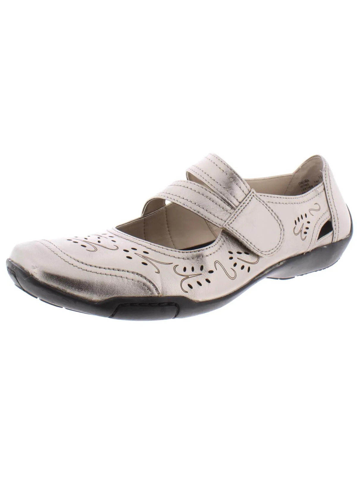 Chelsea Womens Leather Laser Cut Mary Janes