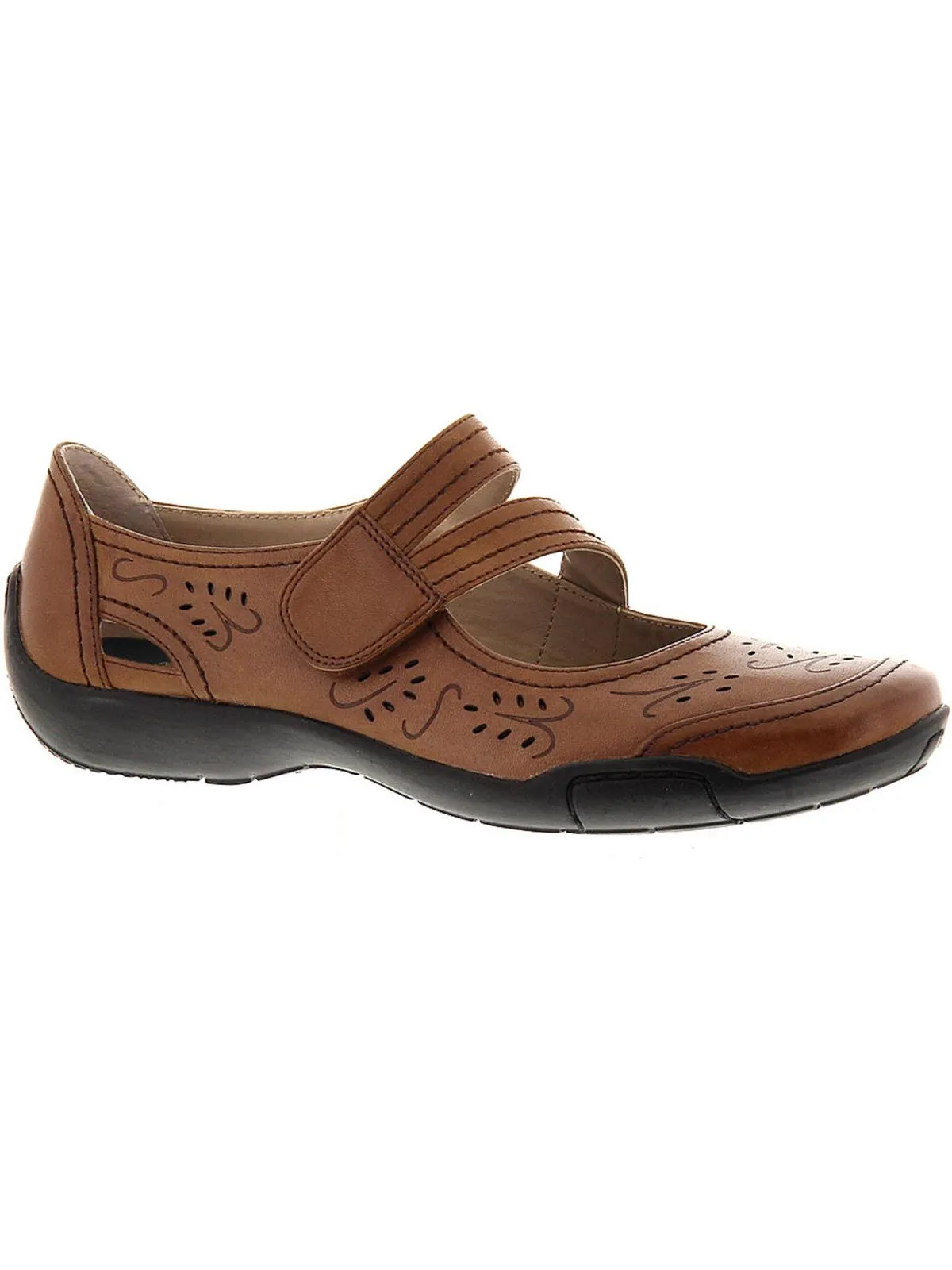 Chelsea Womens Leather Laser Cut Mary Janes