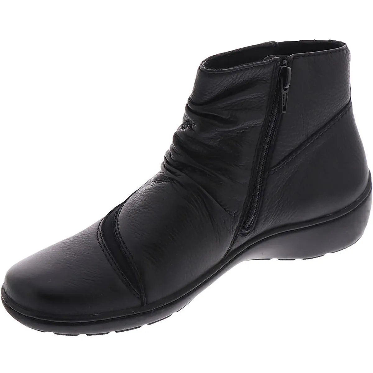 Cora Derby Womens Leather Slouchy Ankle Boots