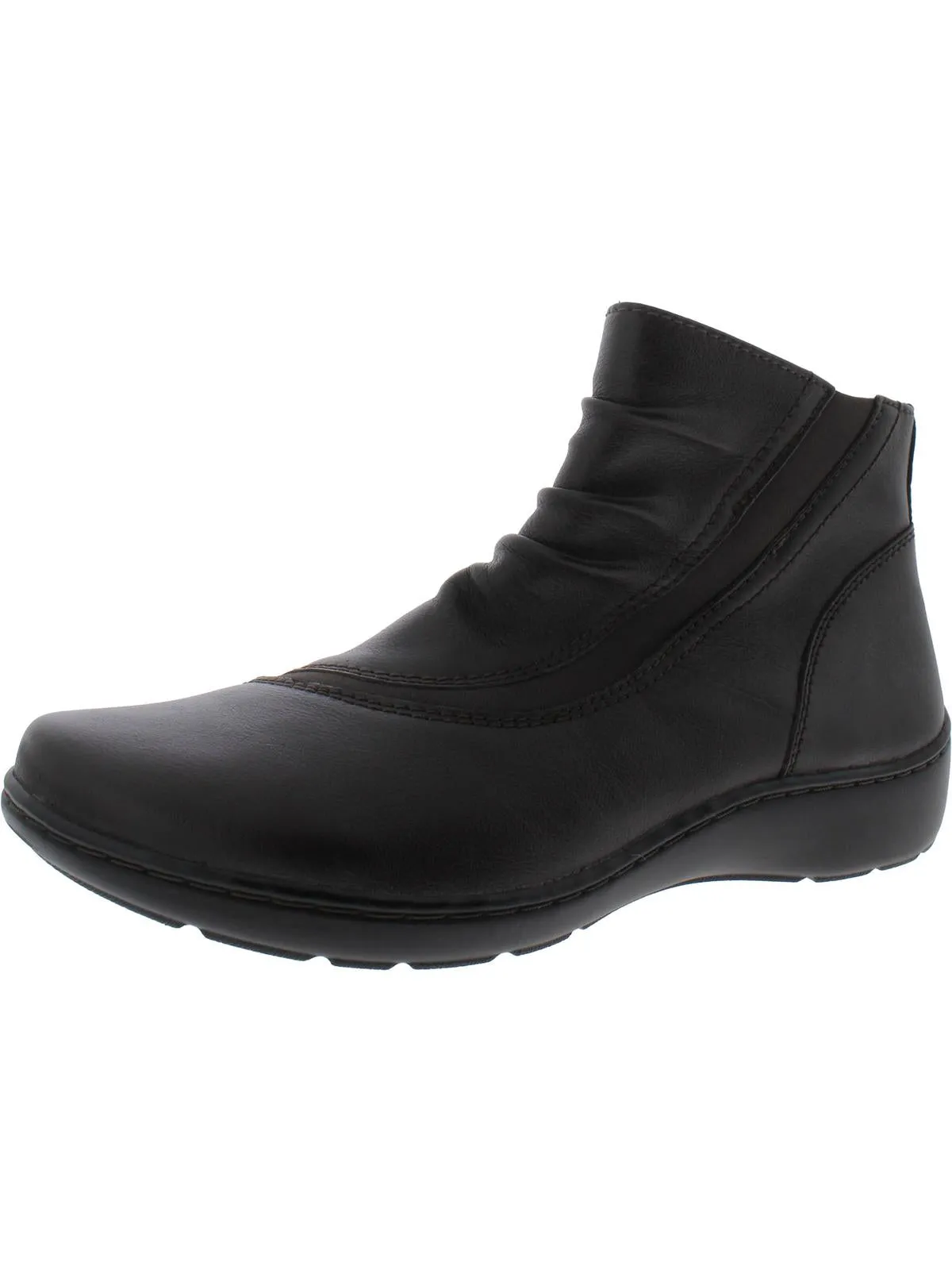 Cora Derby Womens Leather Slouchy Ankle Boots