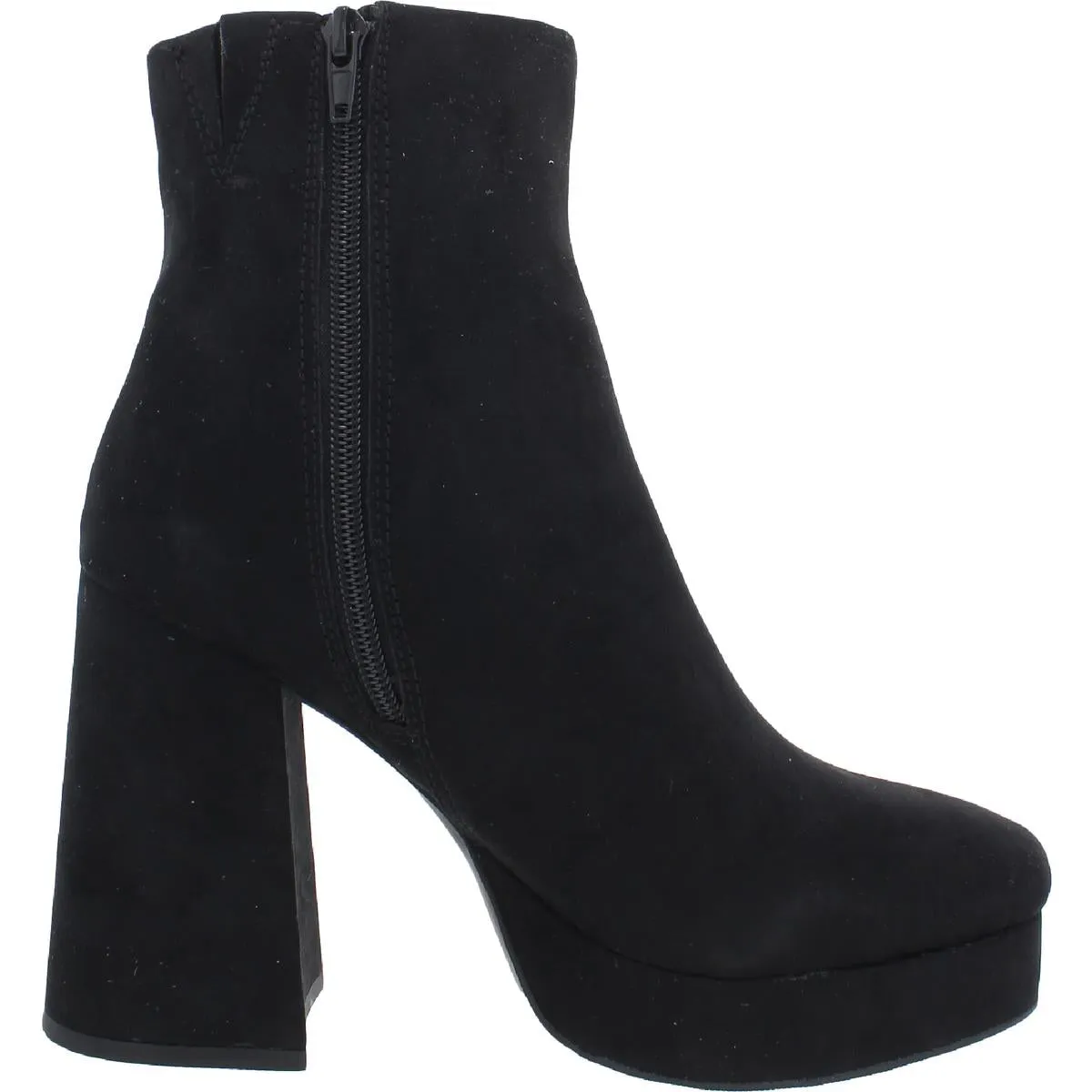 Coraa  Womens Faux Suede Zip Up Ankle Boots