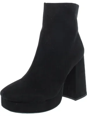 Coraa  Womens Faux Suede Zip Up Ankle Boots