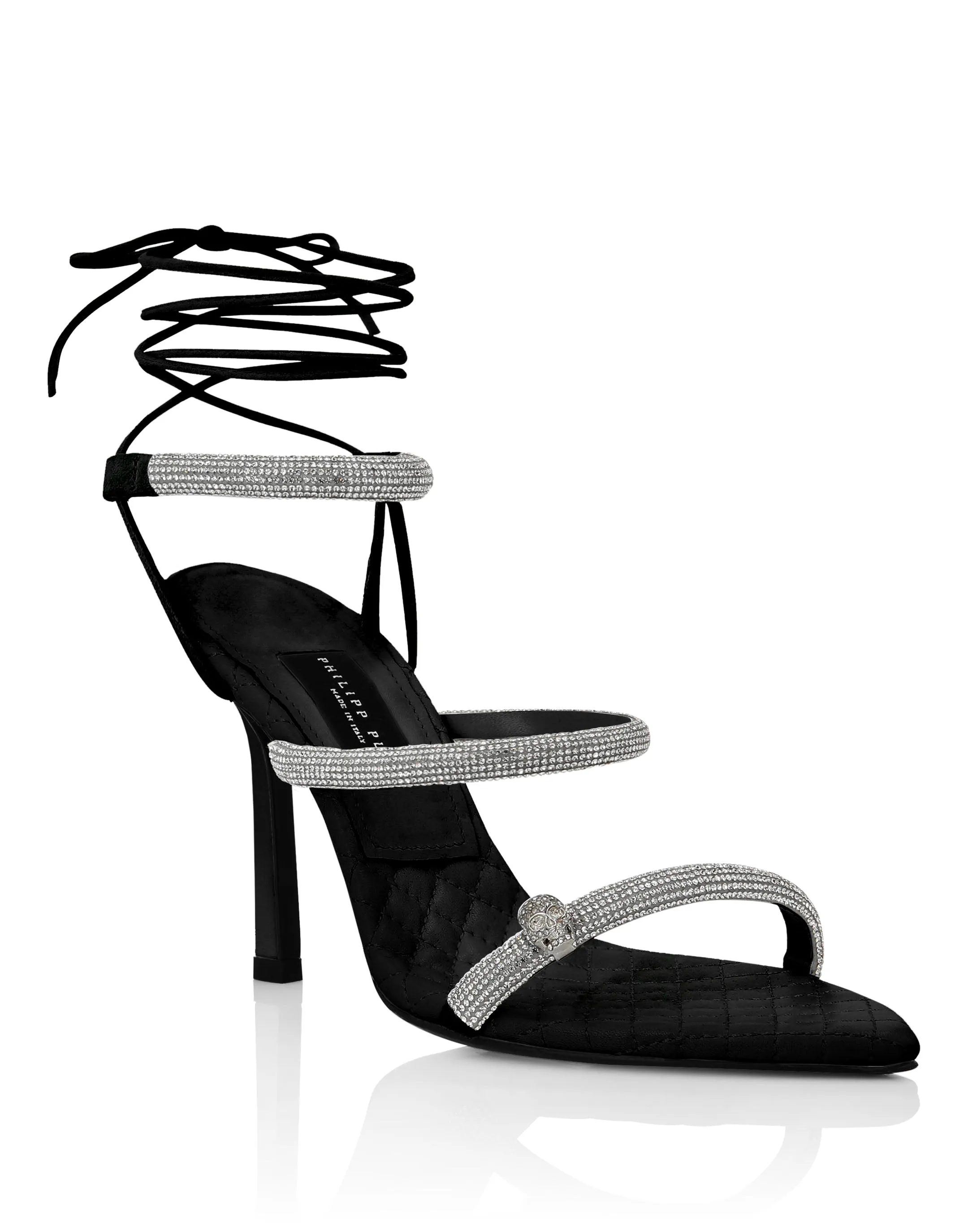 Crystal Lace-up Sandals