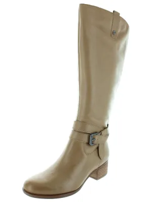 Dev Womens Wide Calf Leather Riding Boots