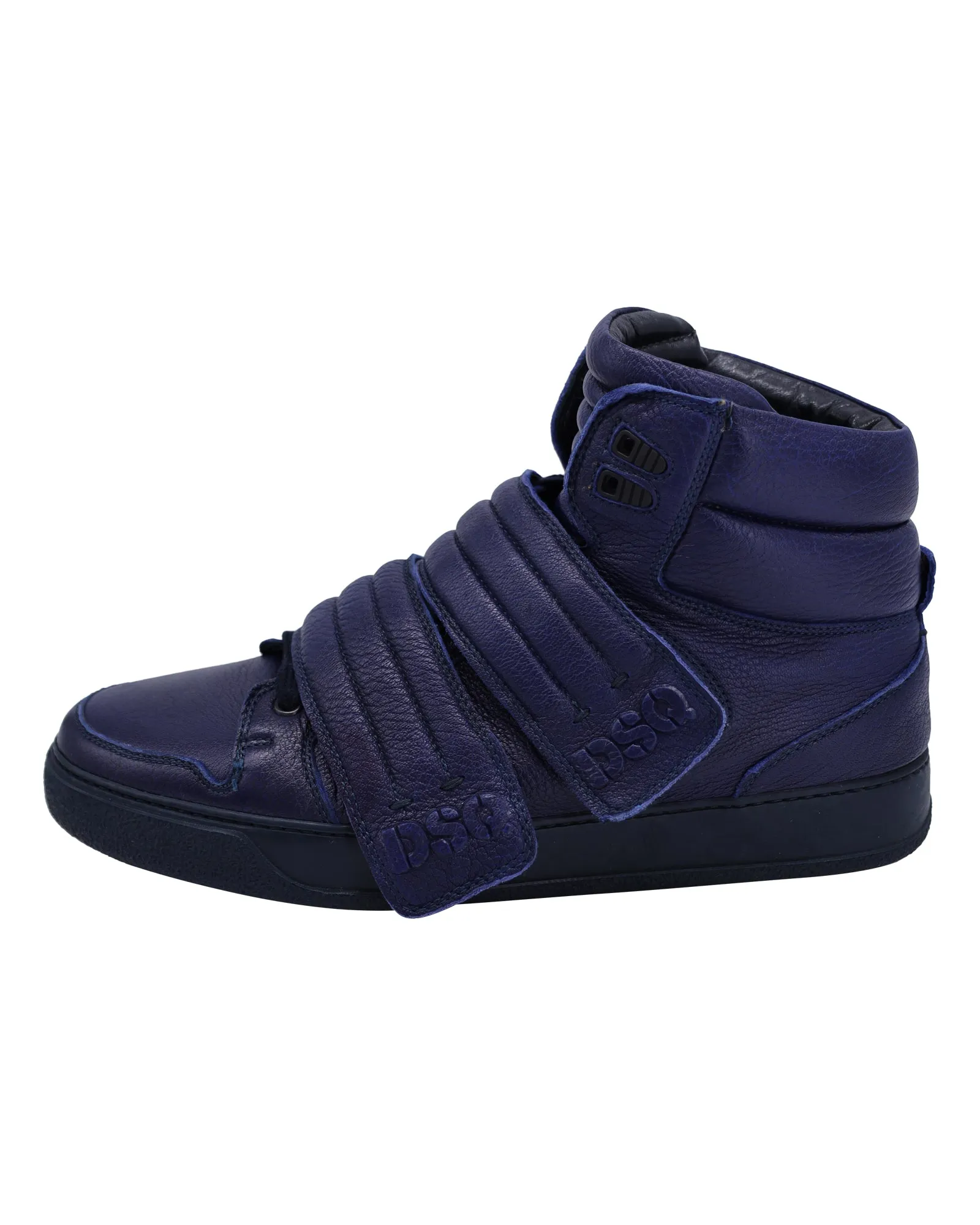 Dsquared2 Capra High-Top Sneakers in Navy Blue Leather