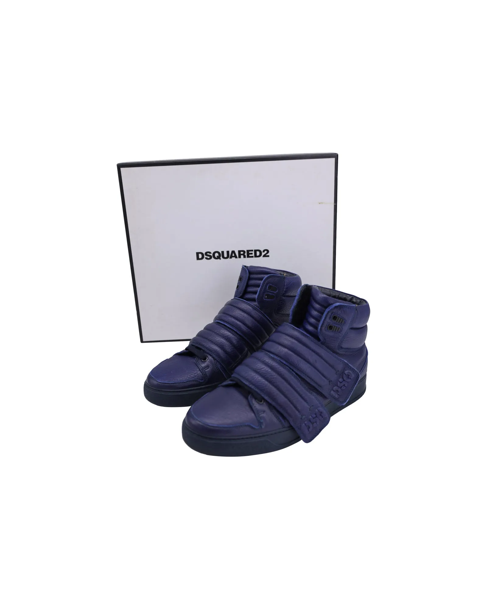 Dsquared2 Capra High-Top Sneakers in Navy Blue Leather