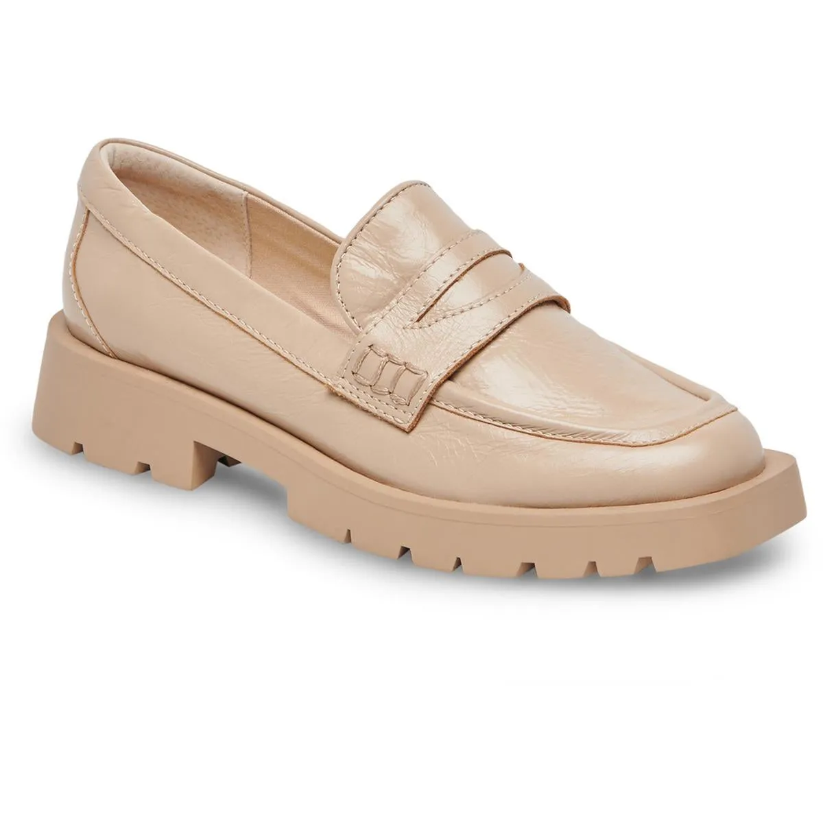 ELIAS Womens Lugged Sole Raised Square Toe Loafers